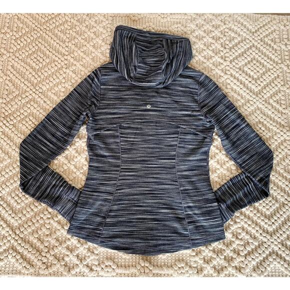Lululemon Hooded Define Jacket Heathered Gray Stripe Size 10 - Picture 5 of 5